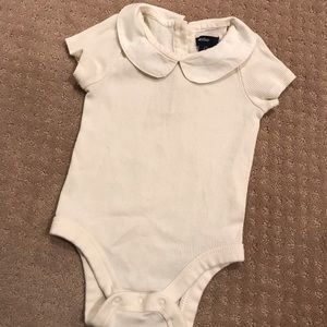 Baby Gap Girl Peter Pan Collared Ivory Onesie